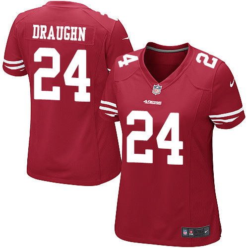 Women's Game Shaun Draughn Nike Jersey Red Home - #24 NFL San Francisco 49ers